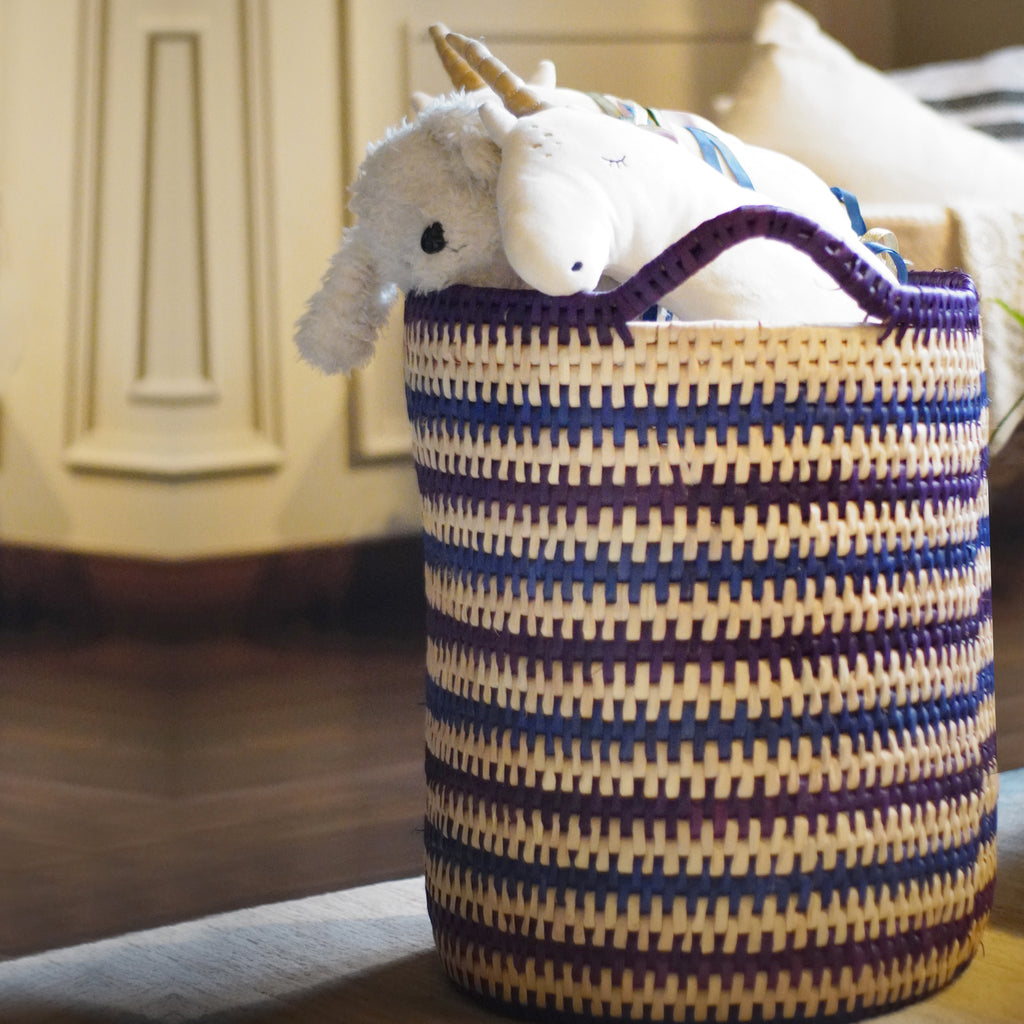 Large Handwoven Utility Basket With Handles