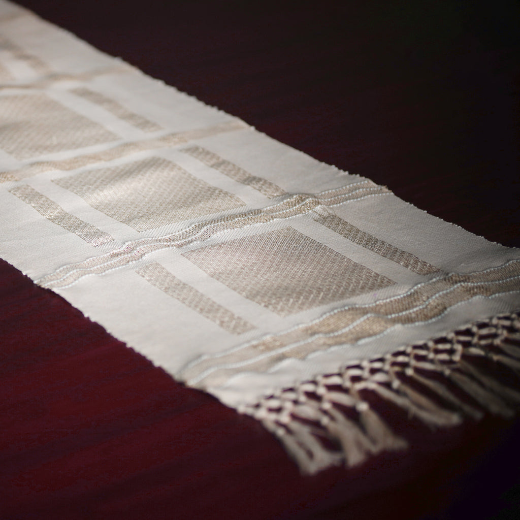 Ivory with Golden Threads Table Runner