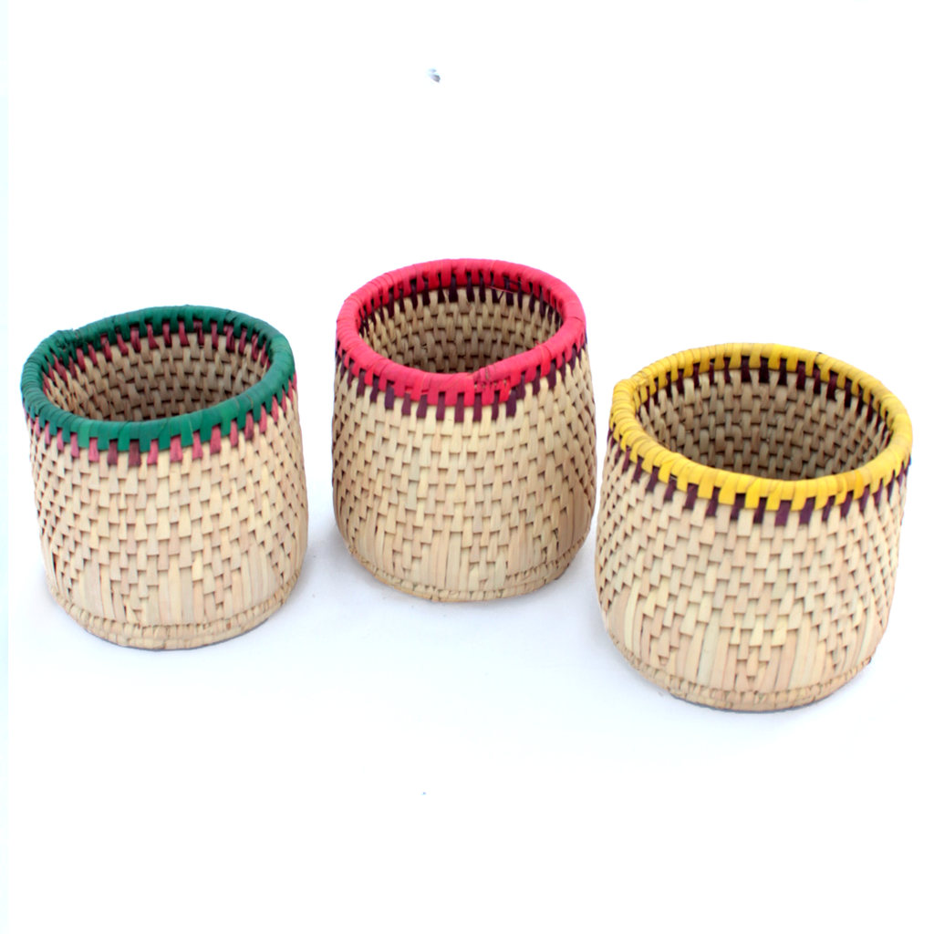 Tri Color Small Basket Set